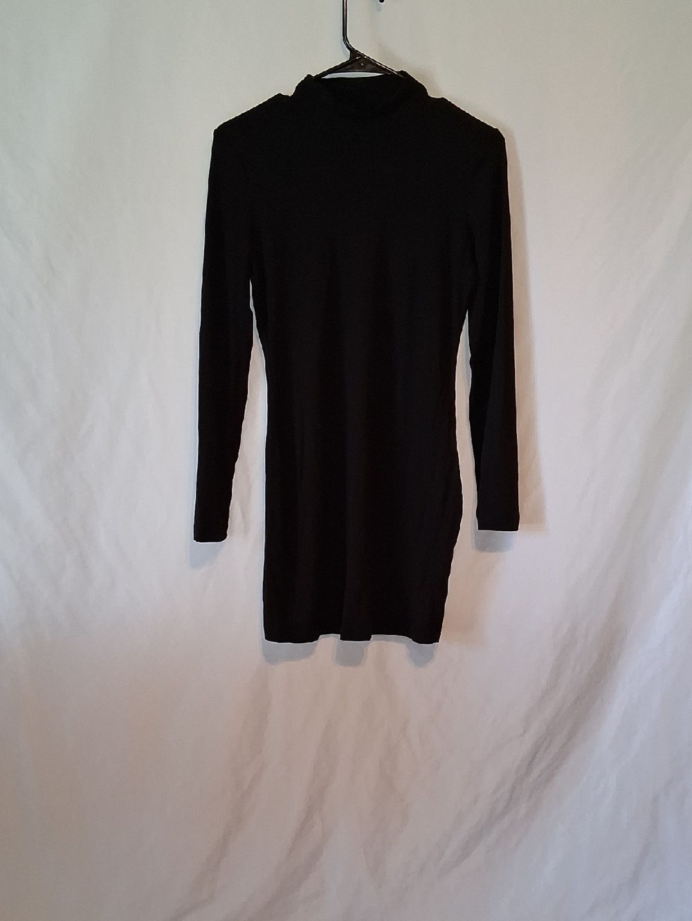 SHEIN Black Long Sleeve Mock Neck Dress